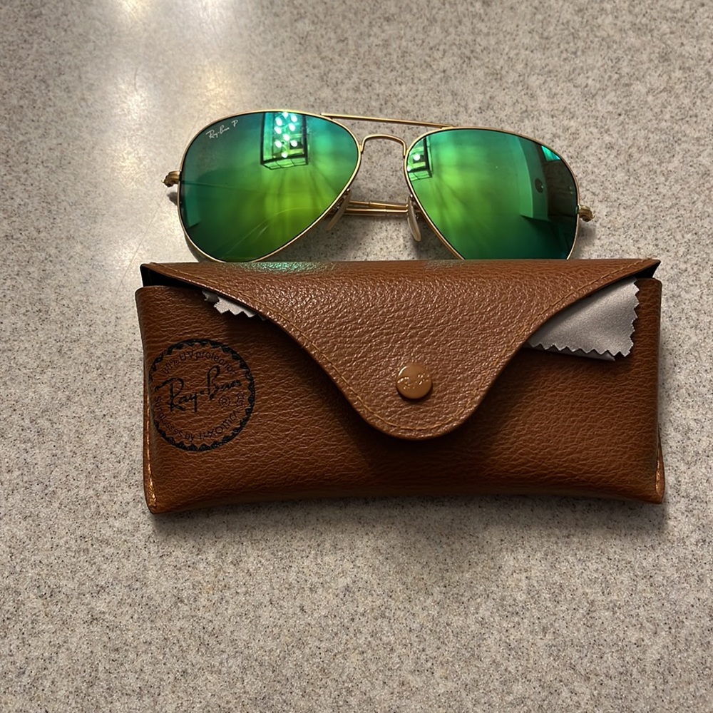 Ray Ban Green mirrored sunglasses polarized - Picture 2 of 5